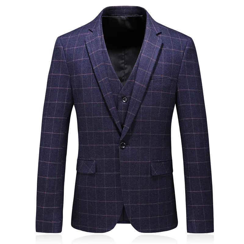 TIAN QIONG бренд Slim Fit Мужские свадебные костюмы элегантный костюм для мужчин черный синий костюм 3 шт. Homme Повседневный костюм мужской