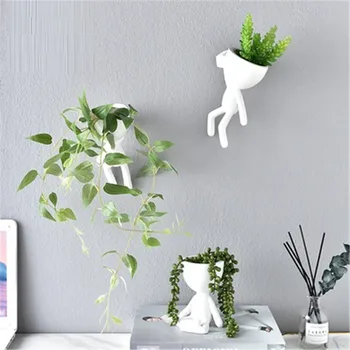 

NORDIC INS ABSTRACTION SCULPTURE NORDIC PORTRAIT ARTS WHITE FLOWERPOT CREATIVE LIVING ROOM WALL HANGING RESIN VASE X4967