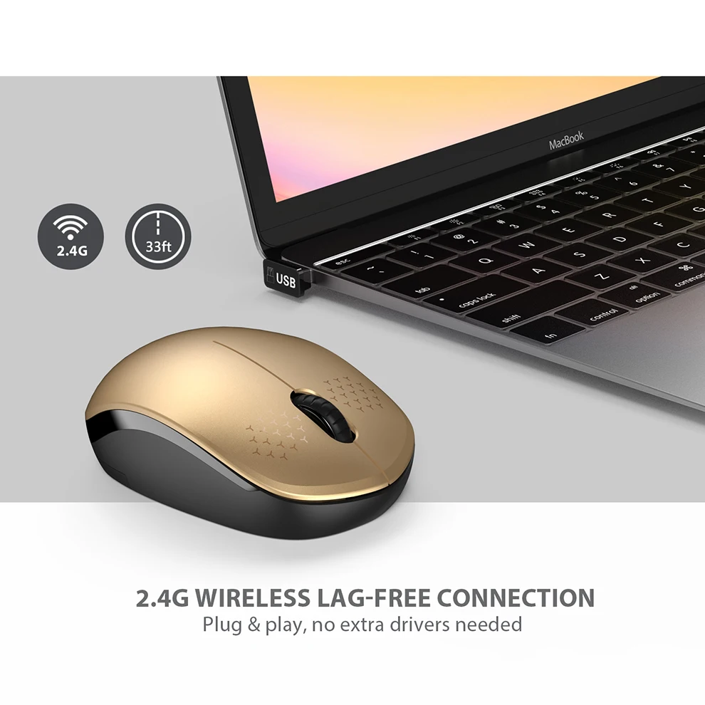 Wireless Mouse - Black Gold5