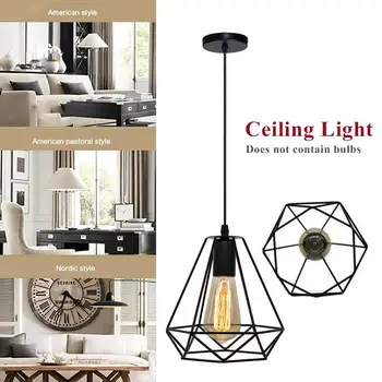 

LED White Lamp LED Down Light Durable Square Pendant Lamp Fixture Useful Retro Energy Saving Ceiling Down Light Flush Mount