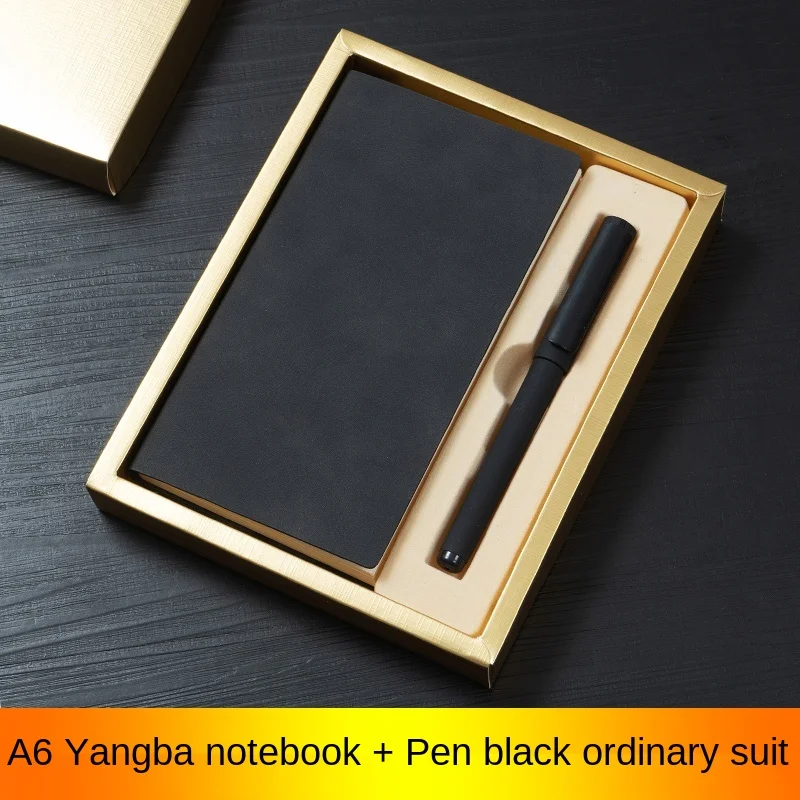 Notebook gift box set with pen business office notebook soft leather work notebook time management planner  planner