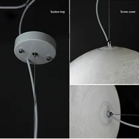 Led 3d Print Moon Pendant Living Room Restaurant Hanging Lamps 3