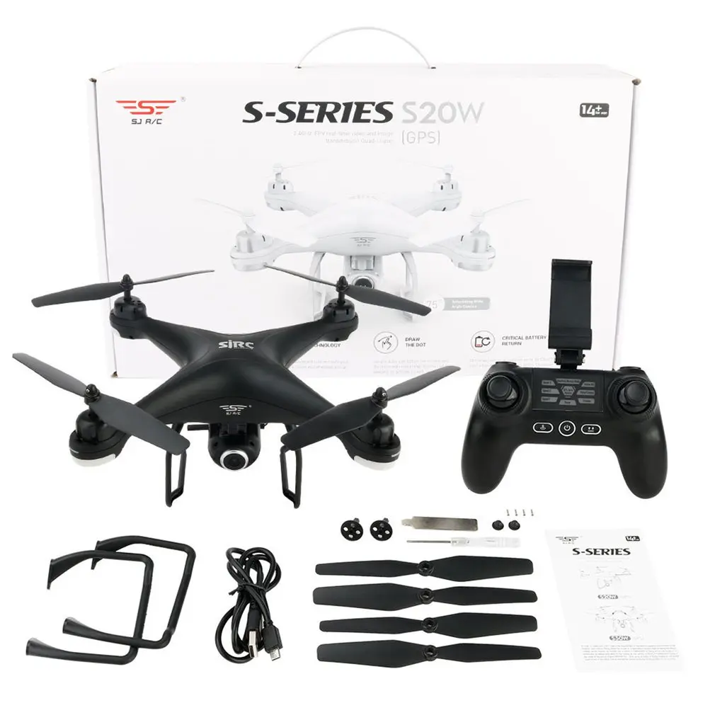 S20W gps 720P 1080P четырехосевой Дрон gps регулируемая камера Smart gps автоматический контроль возврата дистанционное управление