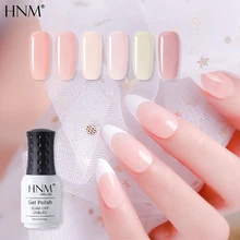 HNM ใหม่ 8ml French Nude UV เจลเล็บ Narl Art HYBRID เคลือบเงา LED โคมไฟกึ่งถาวรสี Lucky Lacquer Enamel(China)