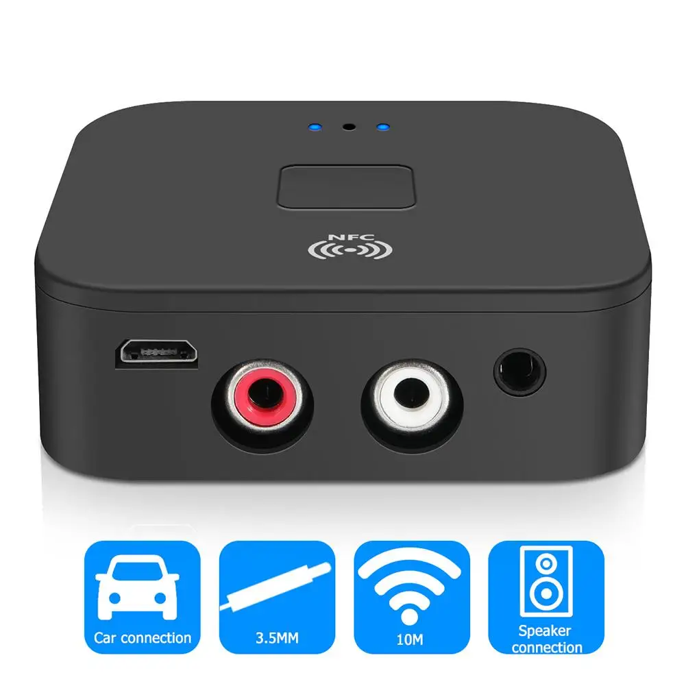 Receptor de música B11 NFC Bluetooth 5,0, Adaptador de Audio inalámbrico, manos libres, Dongle Compatible con Bluetooth 4,2/4,1/4,0/3,0/2,0/1,0