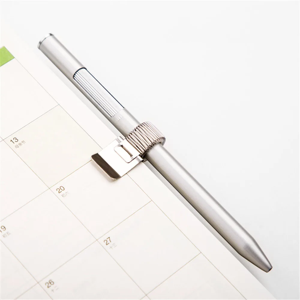 1pc Silver Color Spring Pen Holder Single Hole Diary Notebook Clamp Clipboard Spiral Loose Leaf Memo Clip Kawaii Stationary |