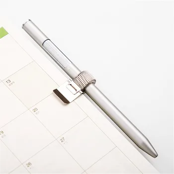 

1pc Silver Color Spring Pen Holder Single Hole Diary Notebook Pen Clamp Clipboard Spiral Loose Leaf Memo Clip Kawaii Stationary