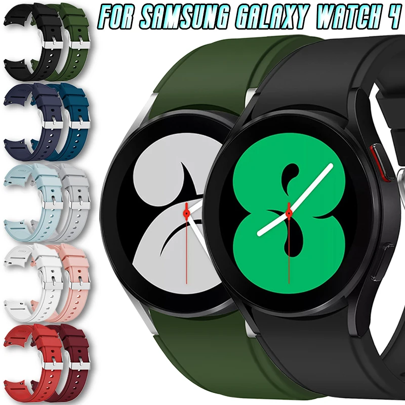 

Ремешок силиконовый для Samsung Galaxy Watch 4, сменный быстросъемный спортивный браслет для смарт-часов, 40 мм/44 мм, 20 мм