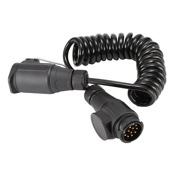 

13 Pin Plug And 13 Pin Socket Trailer Plug With Spring Cable 300Cm Extension Wiring Caravan Connectors Car Accessories