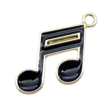 

Julie Wang 8PCS Enamel Black Music Note Charms Zinc Alloy Gold Tone Pendant Bracelet Jewelry Making Accessory