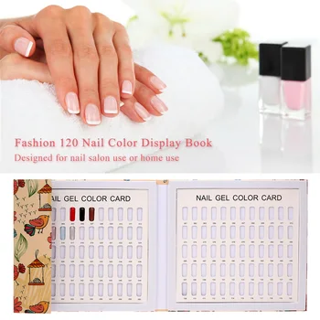 

120 Nail Color Display Book for False Nail Tips DIY Nail Polish UV Gel Color Card Board Nail Salon Tools Nail Display Board