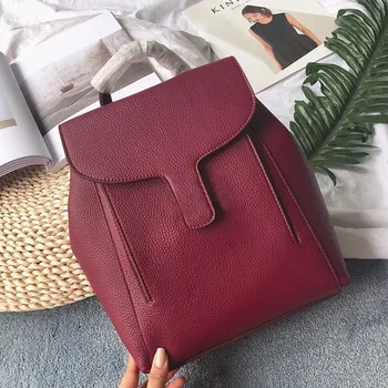 

2020 Winter New Style College Style PU Solid Color Backpack backpack luxury backpack travel backpack mini backpack