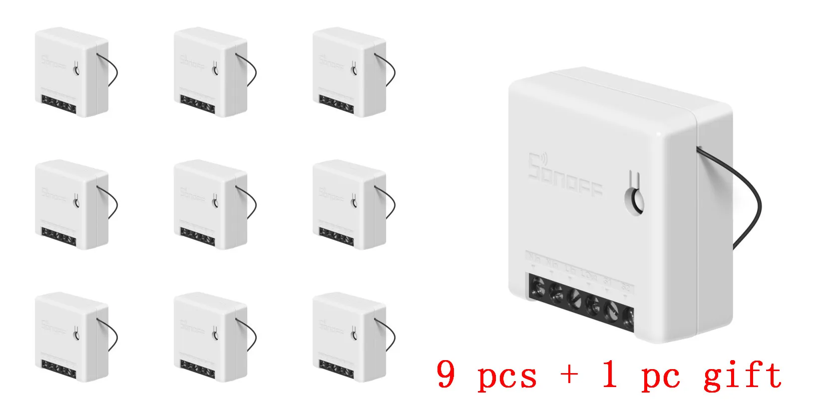 10 pcs Itead Sonoff Мини DIY умный переключатель маленький корпус пульт дистанционного управления Wifi переключатель Поддержка внешнего переключателя работа с Alexa Google Home - Bundle: 10 pcs