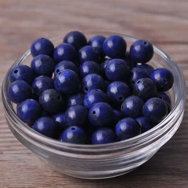 Round 4mm 6mm 8mm 10mm 12mm Natural Stone Rock Loose Spacer Beads lot for Bracelet Jewelry Making Findings DIY Crafts Lapis lazuli