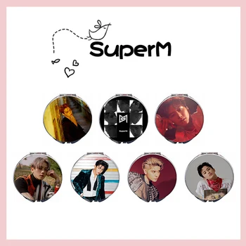 

Kpop SuperM Mini Album Makeup Mirror K-pop TAEYONG MARK LUCAS BAEKHYUN TEN TAEMIN KAI Mini Mirror SuperM Fans Collection Gifts