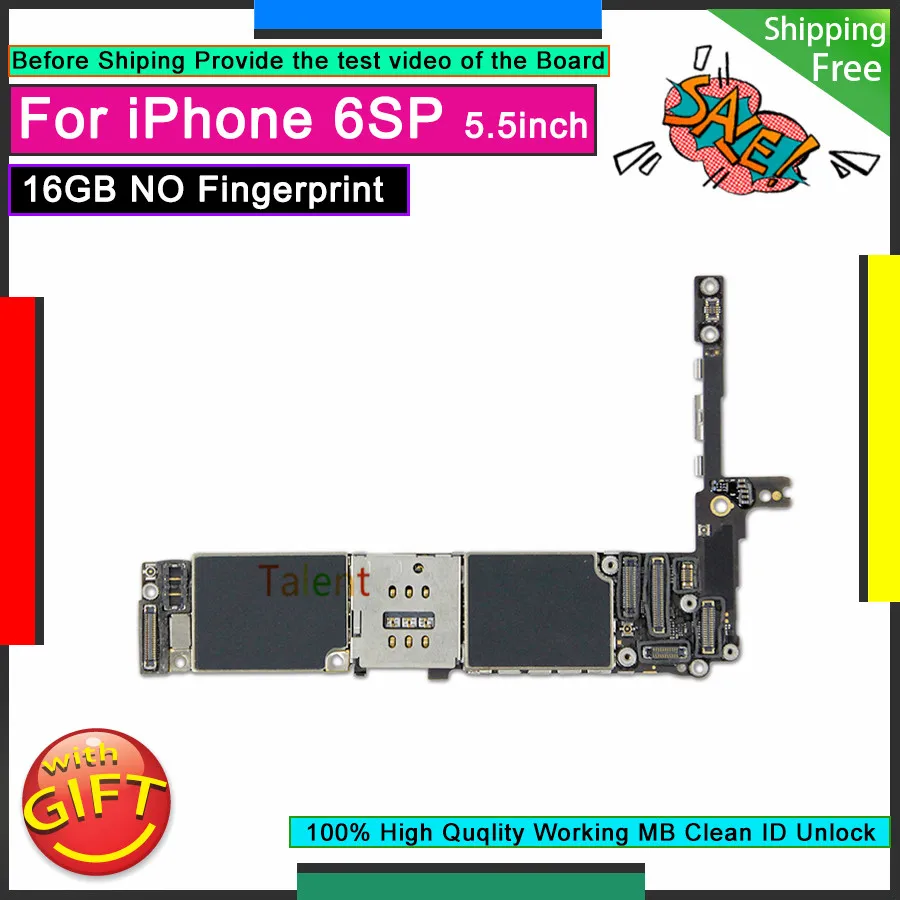 For IPhone 6S Plus Motherboard 16GB Without Touch ID Home Button Unlocked Original Mainboard Good Logic Board Tested Functions | Мобильные