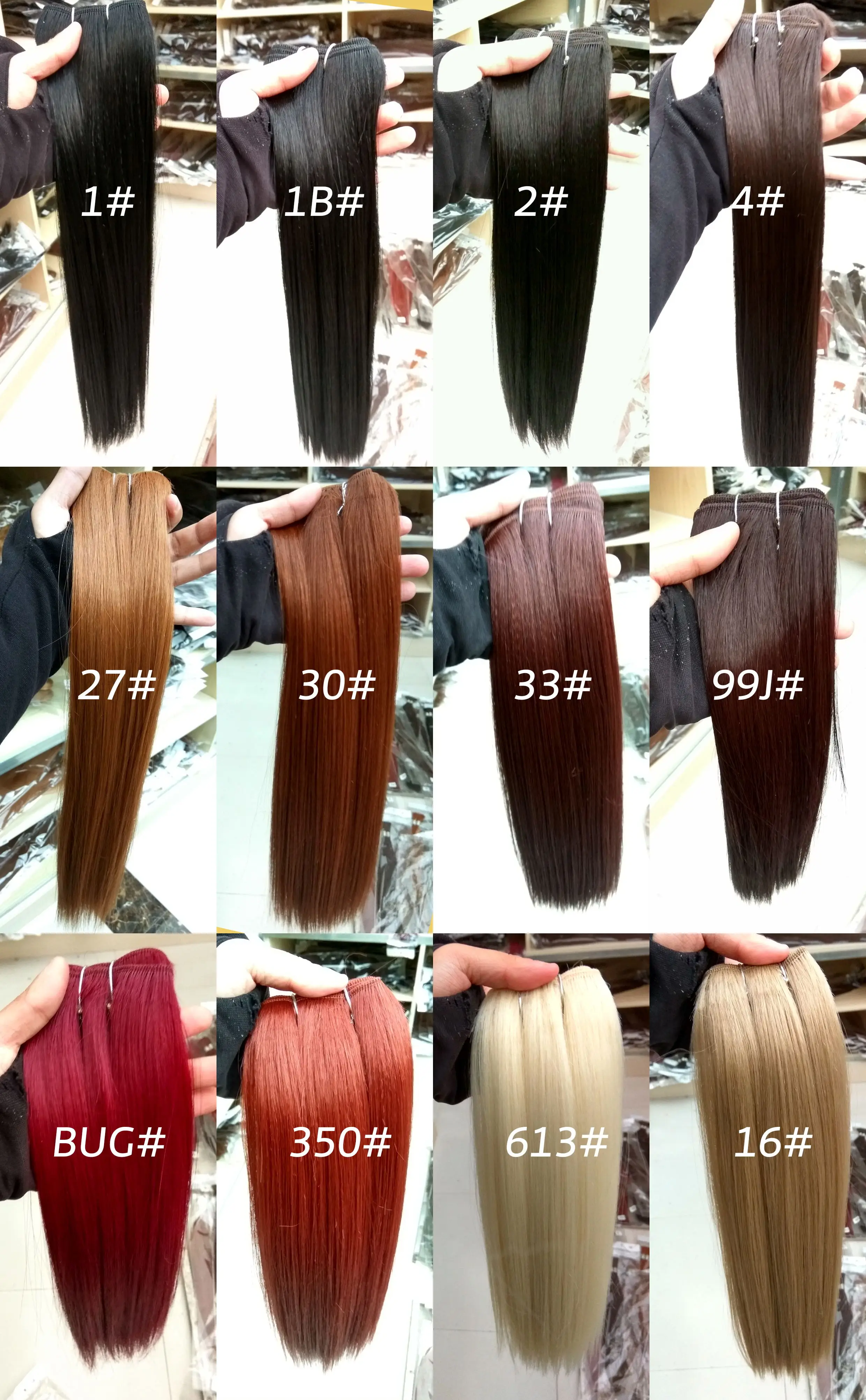 Hair Extensions Blice Synthetic Yaki Straight Weaving 100% Kanekalon Futura fiber 8-26 Inch Pure Color One piece Hair Bundles
