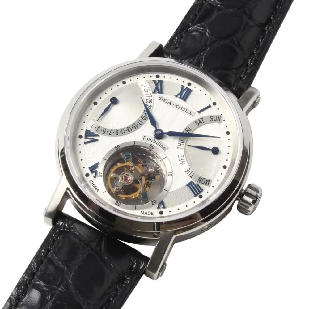 Seagull Tourbillon механический мужской ватсер отображение дня недели и даты 818,924 с оригинальной сертификационной бумагой