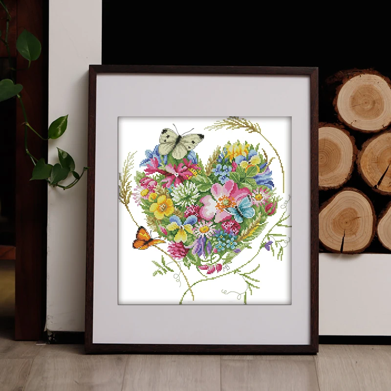 Joy Sunday Набор для вышивания крестиком DIY Бабочка игра в Цветы Узор печатная Китайская вышивка рукоделие для некоторых гостиных