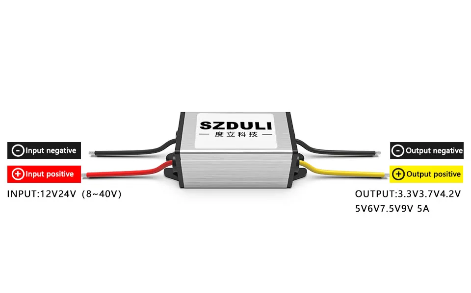 embutido 12v 24v para 3.3v 3.7v 4.2v 5v 6v 7.5v 5a dc ce rohs