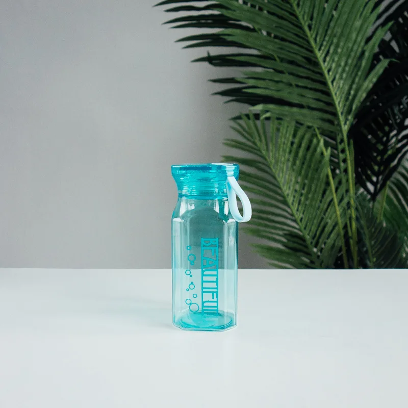 Портативная Милая бутылка для воды персональный ромб мои бутылки пластиковые походные Кемпинг 350 мл/550 мл H1232 - Цвет: Blue 350ml