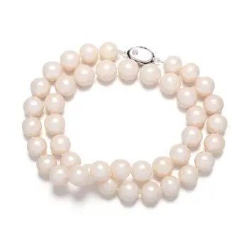 

New 9-10mm potato-shaped pearl necklace Hot sale double color 45cm personality gift