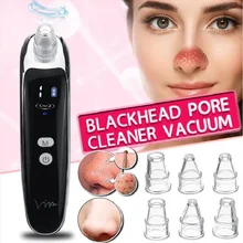 Электрический Пылесос от угрей и угрей, пористая кожа, инструменты для ухода за носом, глубокое очищение лица, всасывающая машина с 6 головками, подарок на день рождения