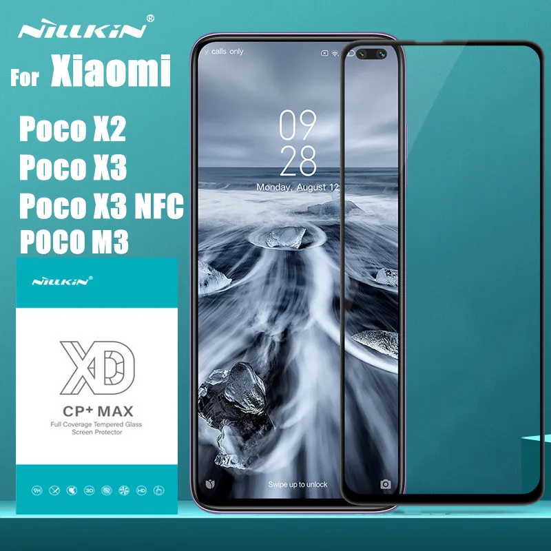 Защитная пленка NILLKIN XD CP + MAX для Xiaomi Poco X3 NFC M3 X2 F2 Pro полное покрытие закаленное
