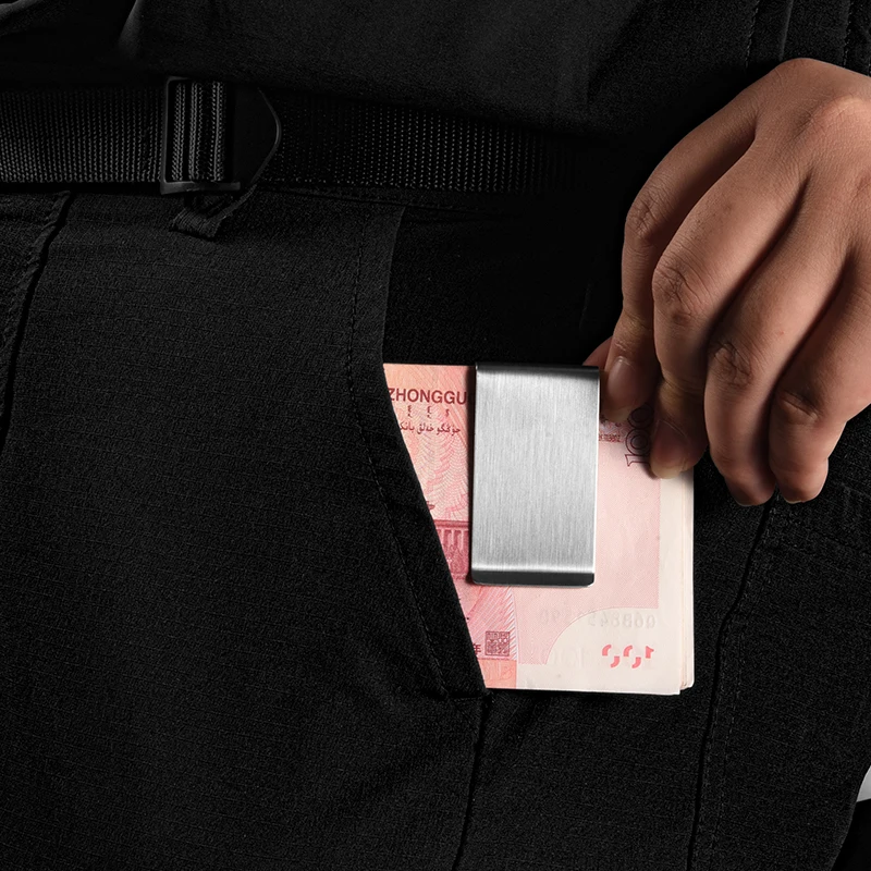 Metal Money Clip 6.3*3CM Lettering Double Layer Metal Money Clips Stainless steel Double Sided Credit Card Money Holder Bill Cash Clamp