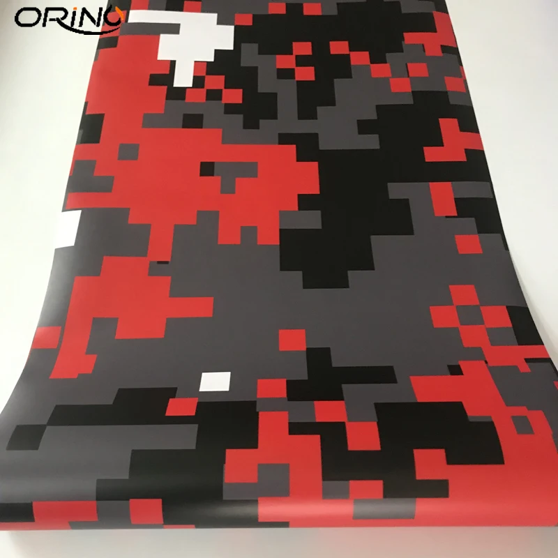 Black Grey Red Digital Sticker Film Wrap-6