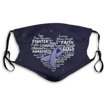 

Stomach Cancer Awareness Active Carbon Filter Mask with PM2.5 Filters 5 Layers of Protection for Men Women