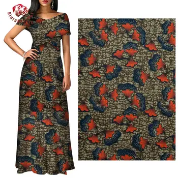 

New Polyester Wax Prints Fabric 2020 Ankara new bintareal Wax High Quality 6 yards African Fabric for Party Dress FP6261