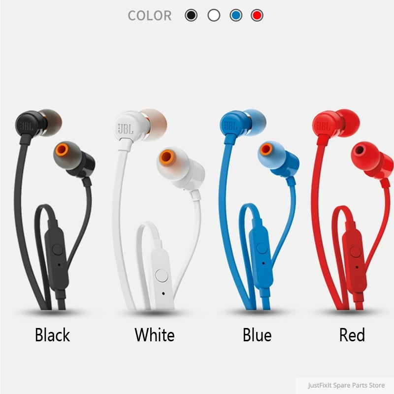 JBL T110 Wired Stereo Earphones Deep Bass Earbuds Sports Headset In line Control Handsfree with Mic for iPhone Huawei