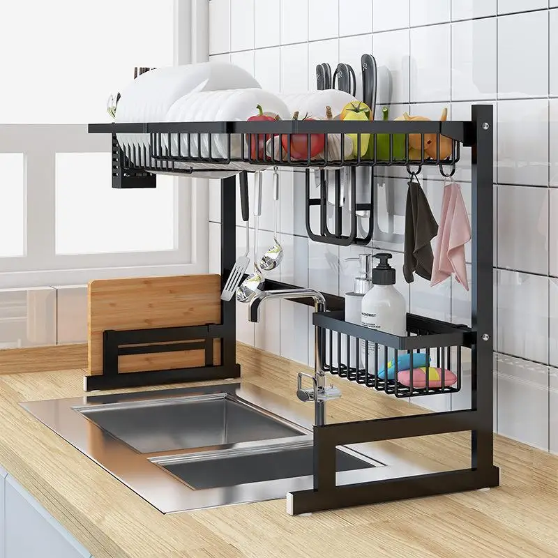 Stainless Steel Kitchen Shelf Organizer Dishes Drying Rack Over Sink Drain Rack Kitchen Storage Countertop Utensils Holder Stainless Steel Kitchen Shelf Organizer Dishes Drying Rack Over Sink Drain Rack Kitchen Storage Countertop Utensils Holder