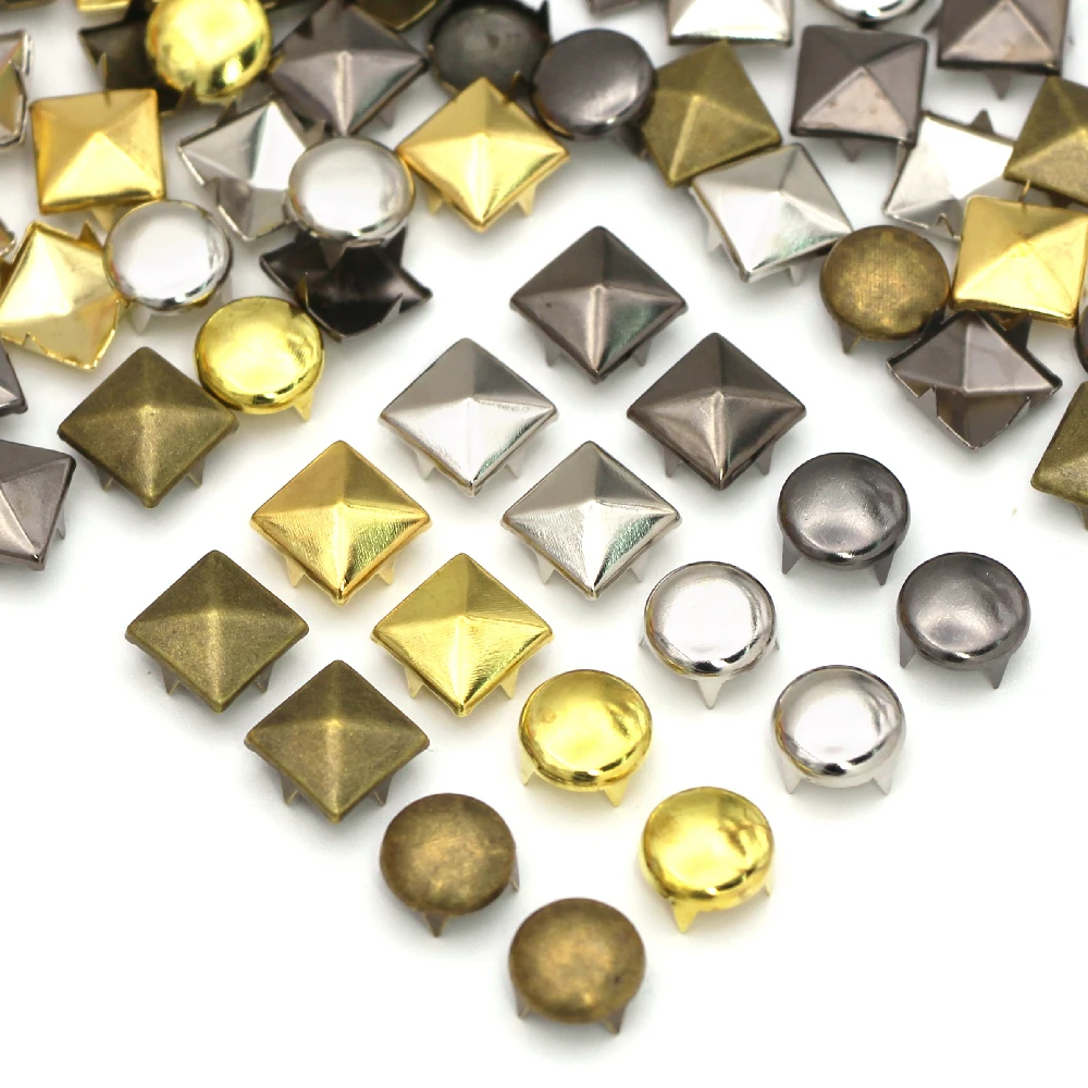 100 Rivetti Piramidali A 4 Artigli In Ottone, Colore Oro, 15 Mm, Borchie Per Abbigliamento, Scarpe, Borse E Accessori DIY