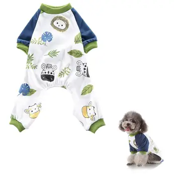 

New Soft And Warm Dog Pajamas Animal World Pet Clothes Dog Pajamas Cotton T-shirt Shirt Dog Puppy Onesies Conjoined Garment