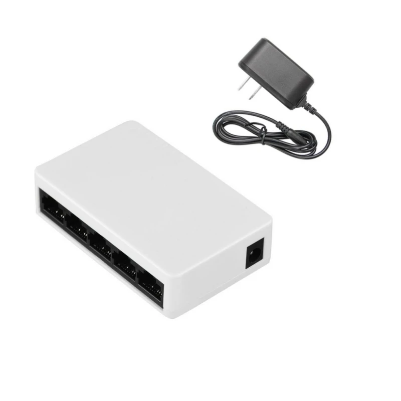 Разветвитель соединитель расширителя 5 Порты и разъёмы RJ45 RJ-45 сети настольный