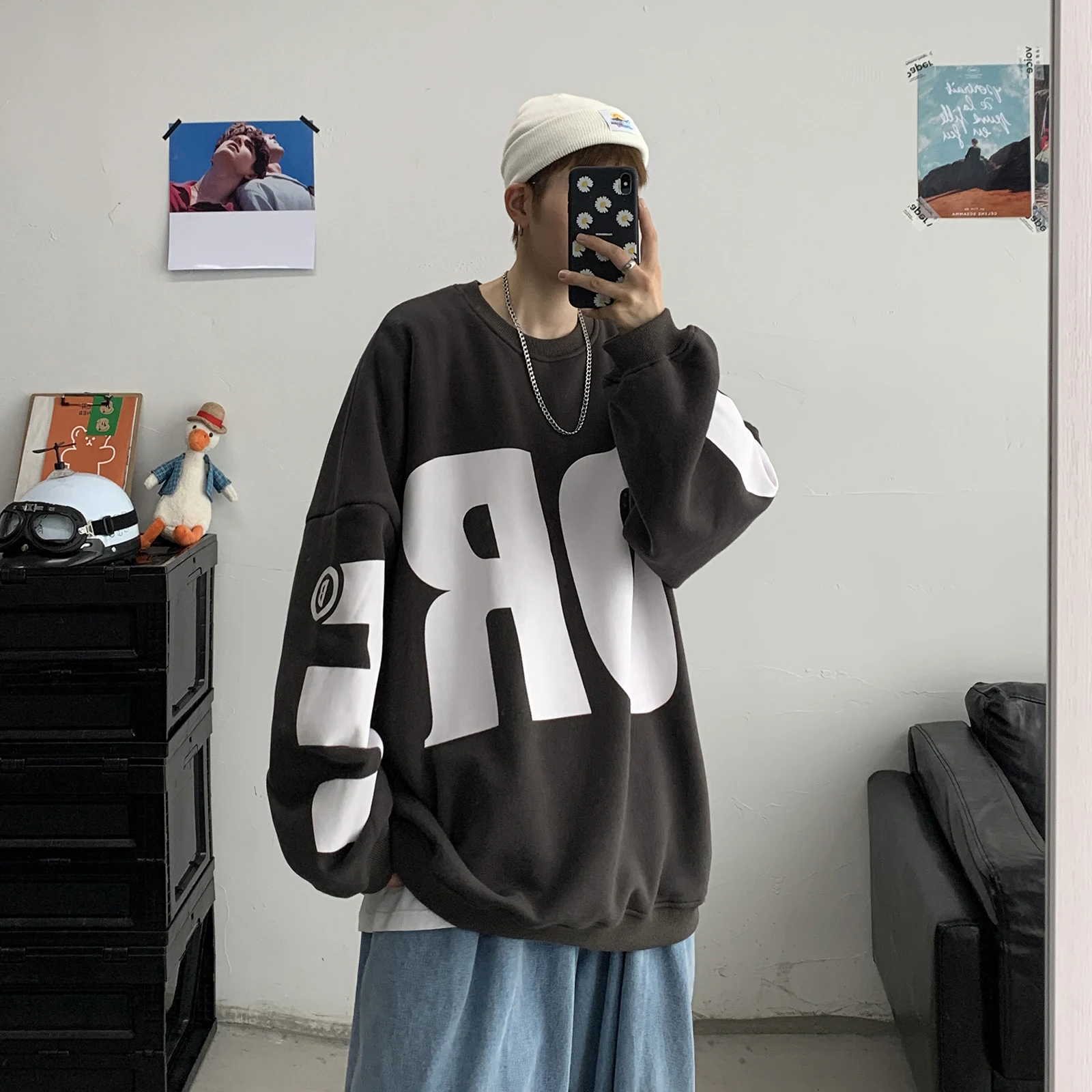 Японская уличная Толстовка Harajuku Dhyana Kanji оверсайз Swag Tyga осенние толстовки США
