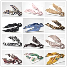 40 colors Bow Streamers Hair Ring Fashion Ribbon Girl Hair Bands Scrunchies Horsetail Tie Headwear Hair Accessories