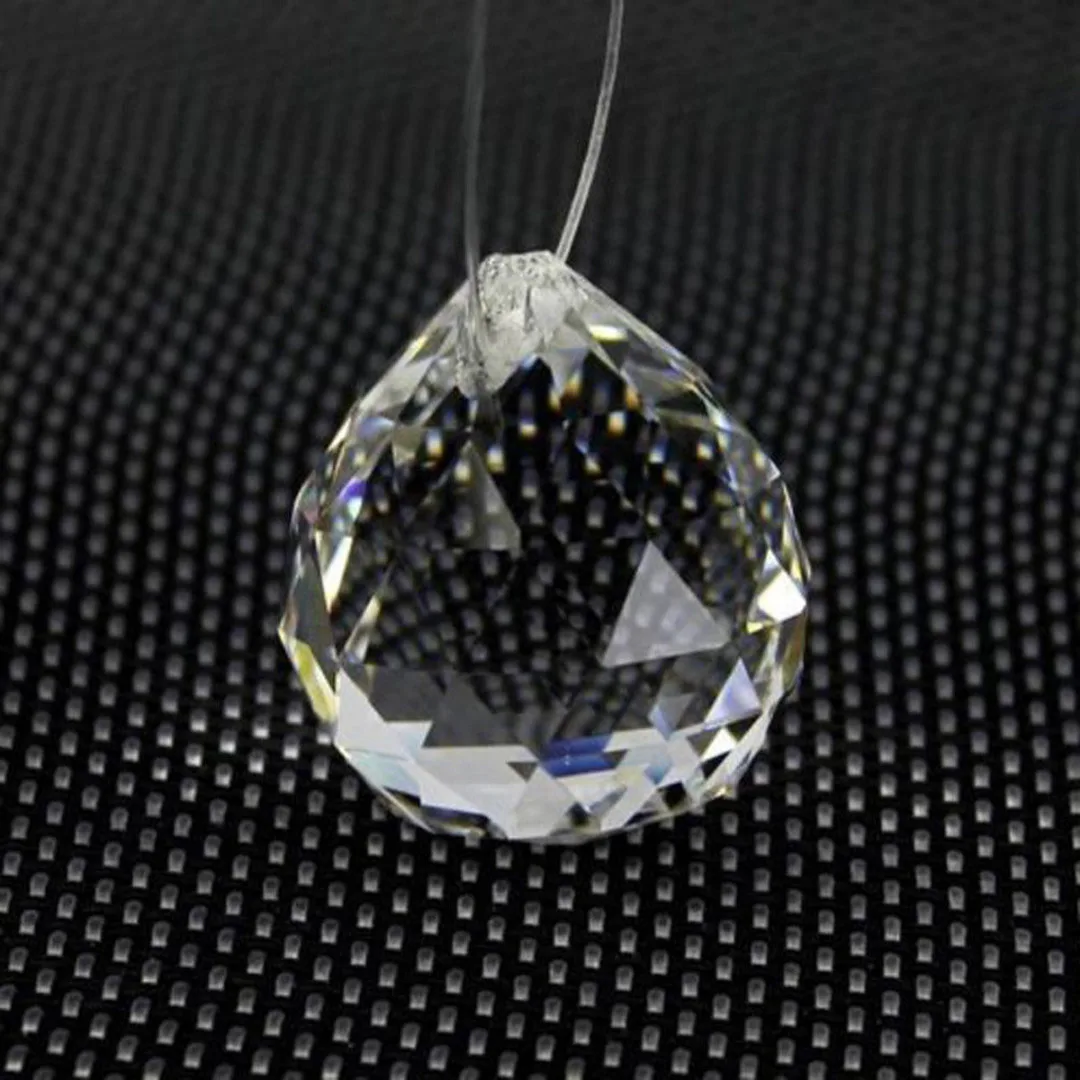 5 Size Clear Feng Shui Hanging Crystal Ball Sphere Prism Faceted Sun Catcher