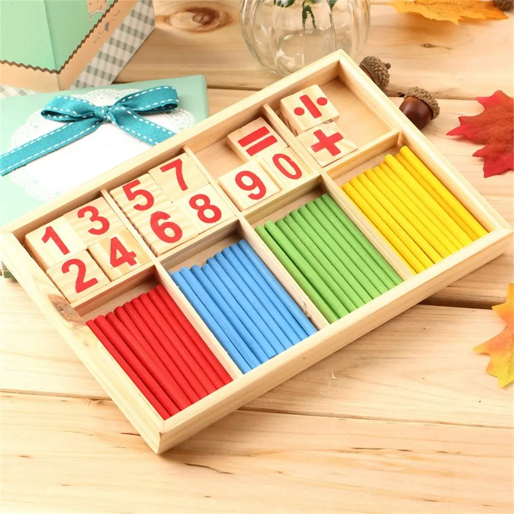 Hot! 3sets Intelligence Great Toys Montessori Math Wooden Material Color Calculation Early Education Enlightenment Toy New Sale
