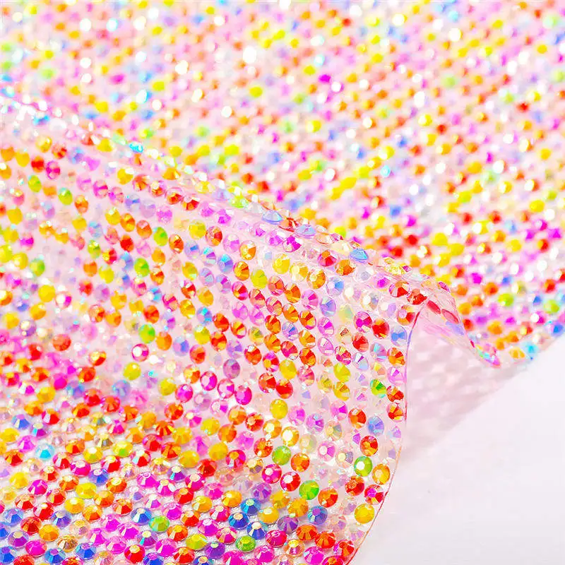 Shinning Rhinestone Hotfix Sticker 24x40cm/Sheet Iron On Colorful Phone Case Self Adhesive Scrapbooking Sticker Shoes Decor - Цвет: 19-001