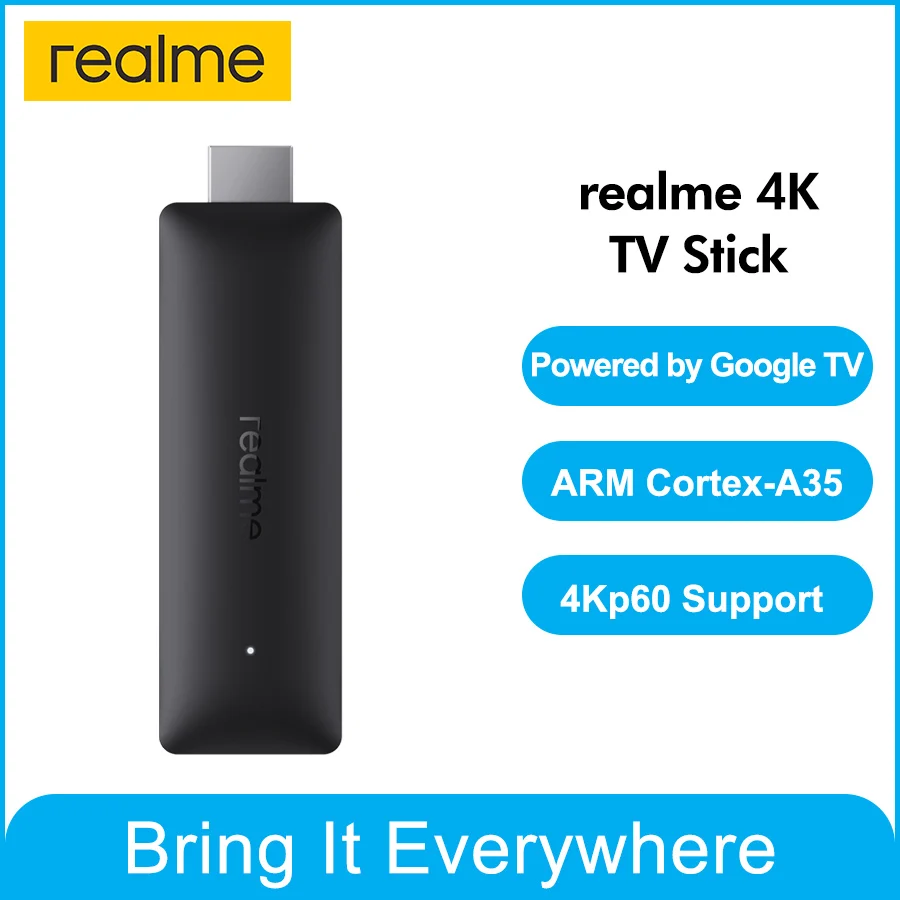 realme 4K Smart Google TV Stick 2GB 8GB HDMI 2.1 Quad-Core CPU Dual-Core GPU HDR 10+ 4Kp60 Support Dual Global Version | Электроника