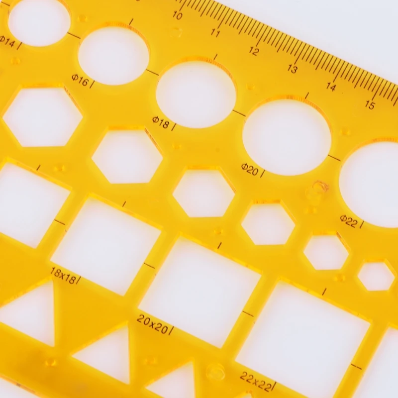 

K Resin Circles Squares Triangle Geometric Template Ruler Stencil Measuring Tool