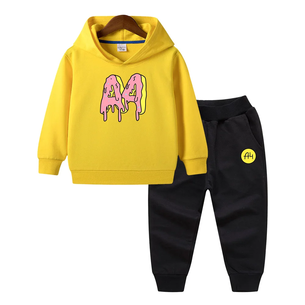 Hoodie Pants Suit Summer A4 Merch Child Donuts print Boy Girl Sweatshirt Tops Merch A4 Casual Quality kids Baby Clothing kids hoodie sweatshirts