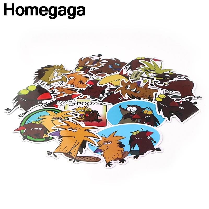20 компл./лот Homegaga 20 шт./компл. Angry Beaver наклейки для ноутбука скейтборд наклейка для домашнего декора DIY Скрапбукинг D2296
