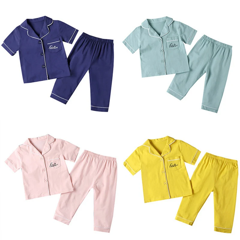 SAILEROAD enfants Pyjamas pour filles Pyjamas haut court + pantalons longs enfants Pijama Infantil garçons vêtements de nuit enfant maison vêtements