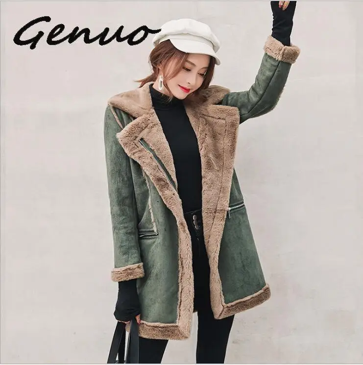 

Winter Mid-long Cotton Jackets Casual 2019 New Winter Women Zipper Jackets Deerskin Velvet Lamb Wool Thicker Cotton Coat Women