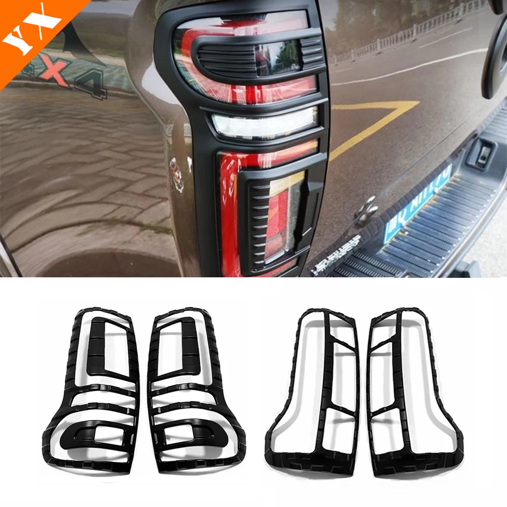 

Chrome/Black For Great Wall Cannon GWM Poer Ute 2021 2022 accessories Car Rear tail light lamp frame deco sticker Cover moulding