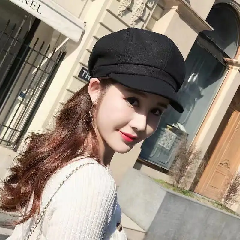 Black Military Hat Fashion Women Men 